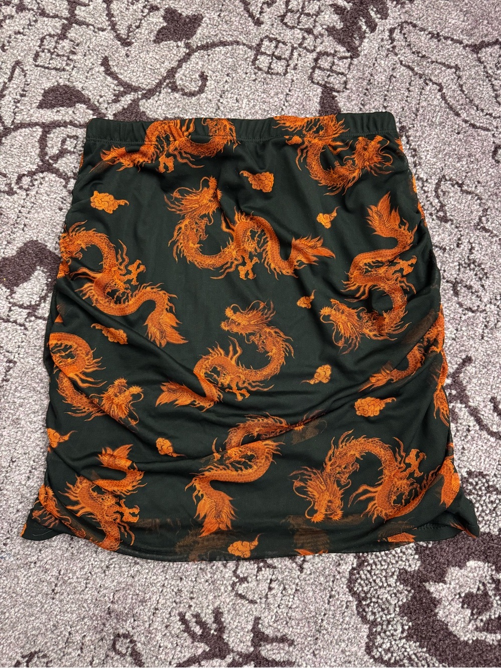 Just Polly Y2K mesh dragon skirt - L?